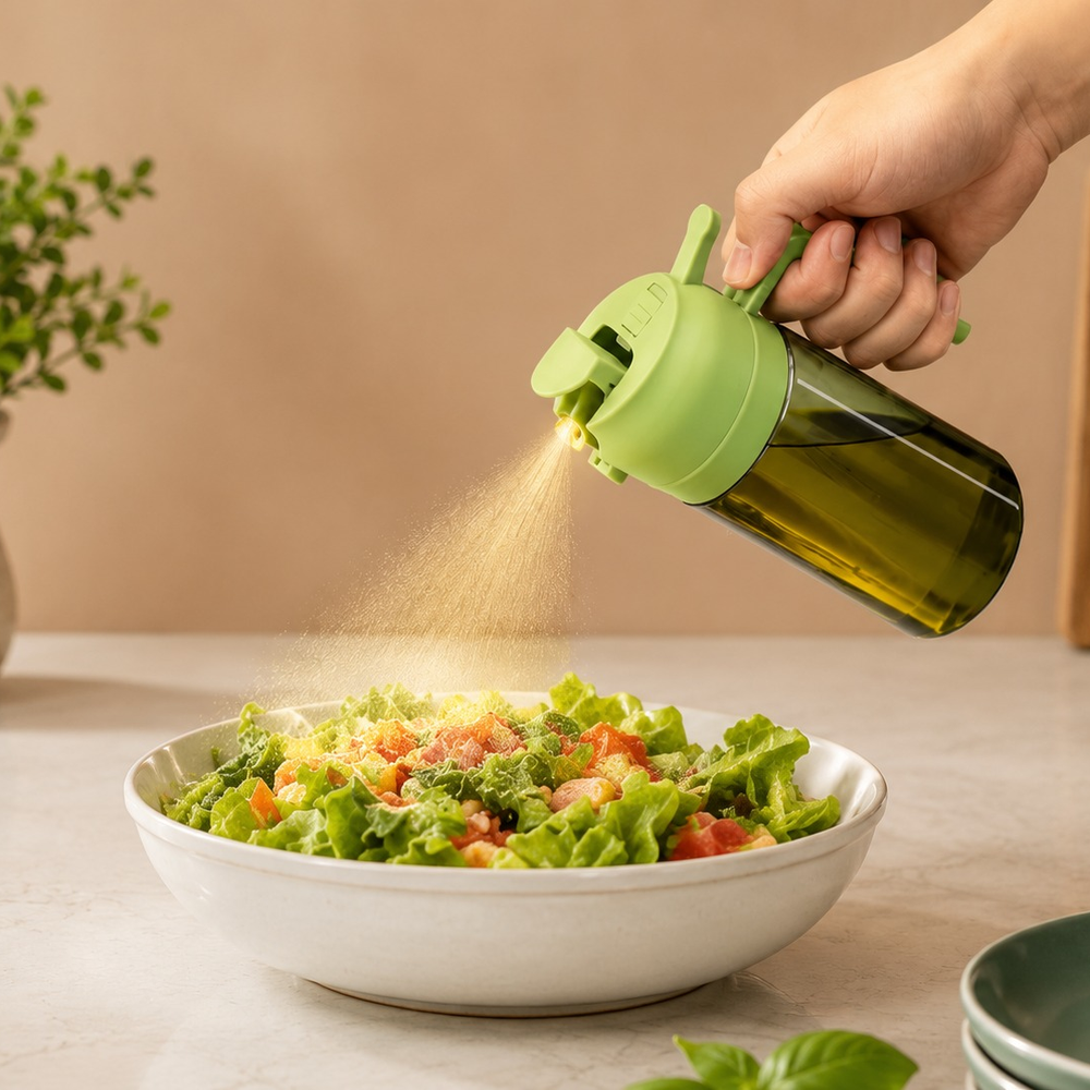 Homzo 2-in-1 Oil Sprayer & Dispenser Bottle