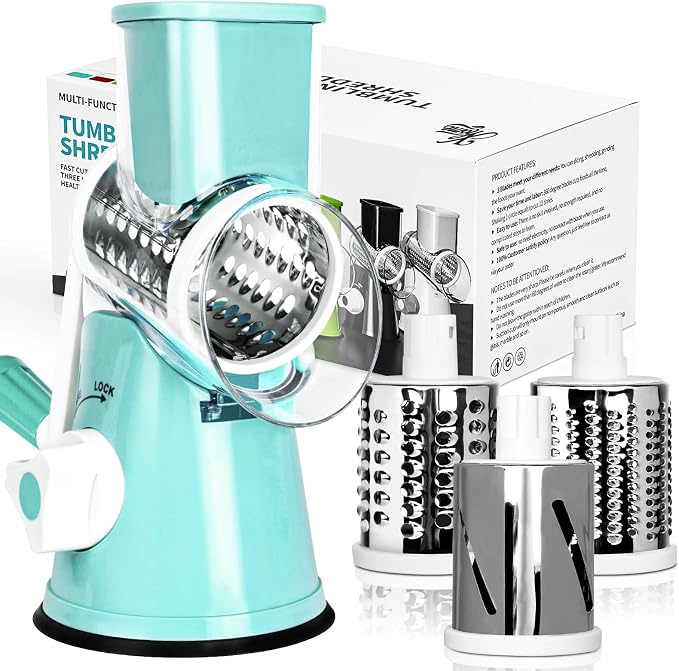 3-in-1 Multifunctional Vegetable Slicer & Cheese Grater – Rotary Drum Cutter